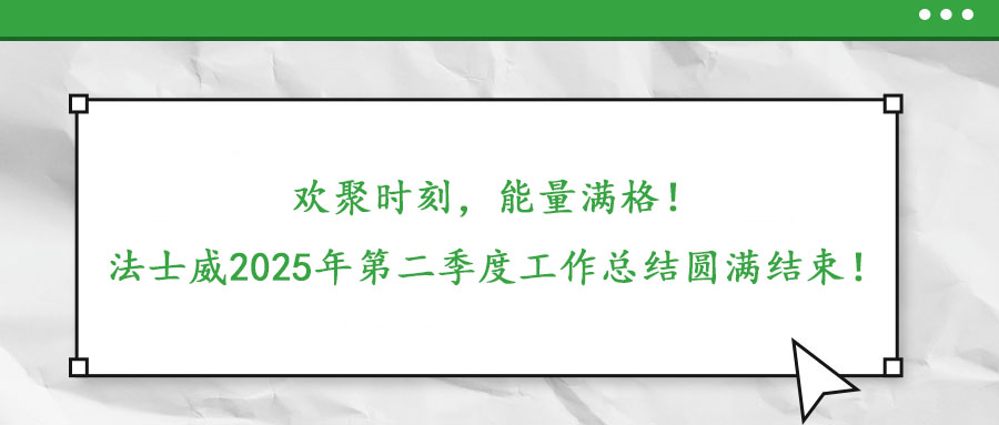 歡聚時刻，能量滿格！——法士威2025年第二季度工作總結(jié)圓滿結(jié)束！
